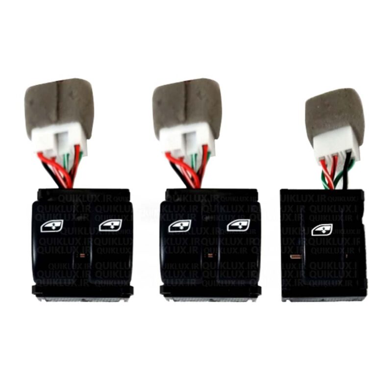 کلید شیشه بالابر چراغدار بکلایت دار ساینا کوییک تیبا پراید