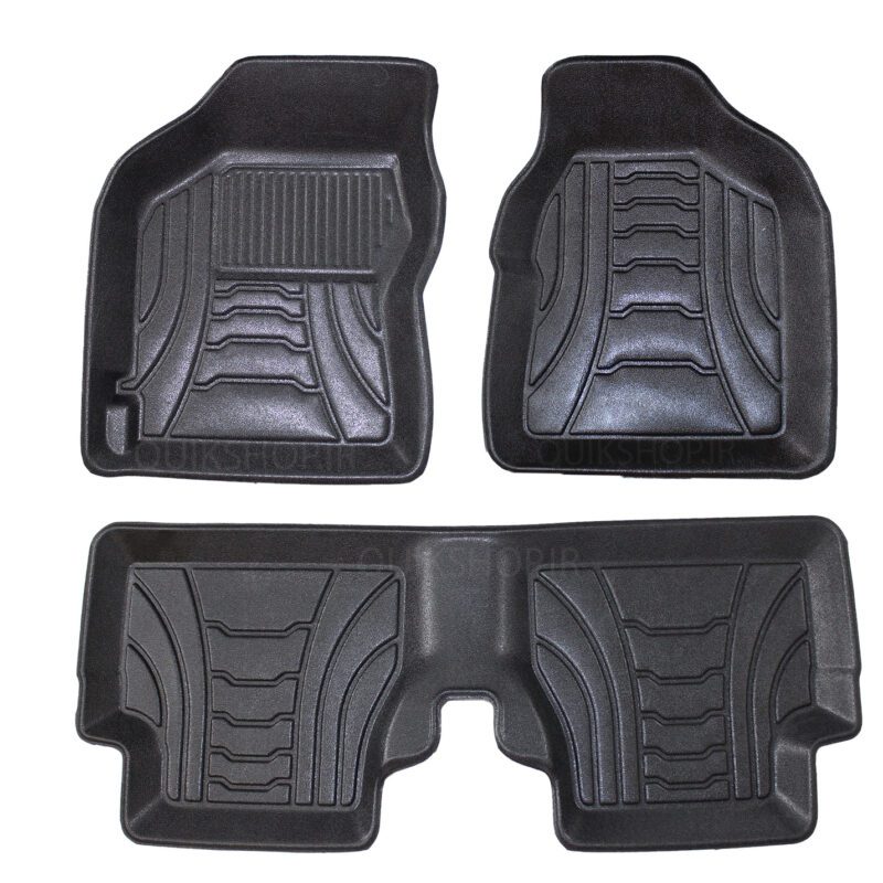 کفپوش سه بعدی ماهوت طرح چرم رنگ مشکی کوییک