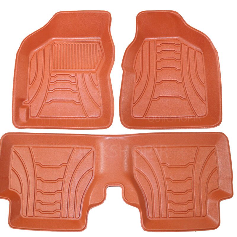 کفپوش سه بعدی ماهوت طرح چرم رنگ نارنجی کوییک