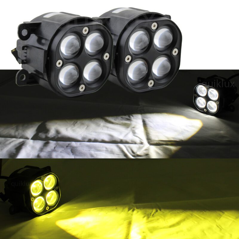 چراغ مه شکن چهار لنز دورنگ سفید-زرد csp کوییک ساینا شاهین اطلس