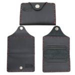 جاکارتی چرمی مشکی دوخت قرمز