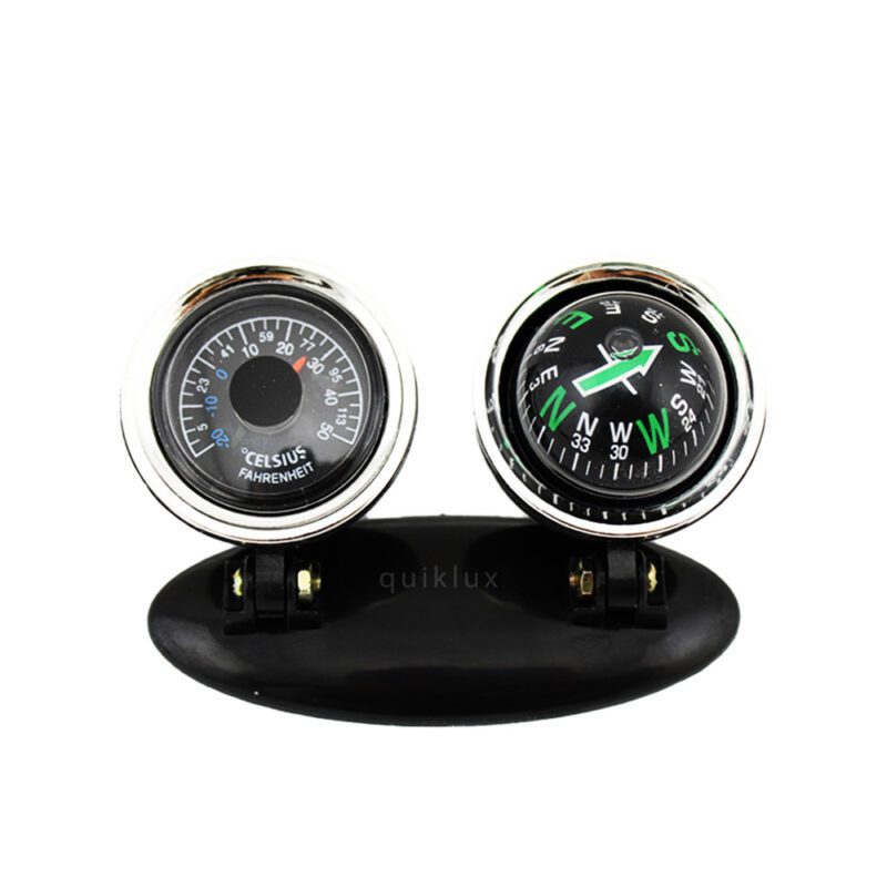 قطب نما و دماسنج خودرو 2 تایی فریم کروم