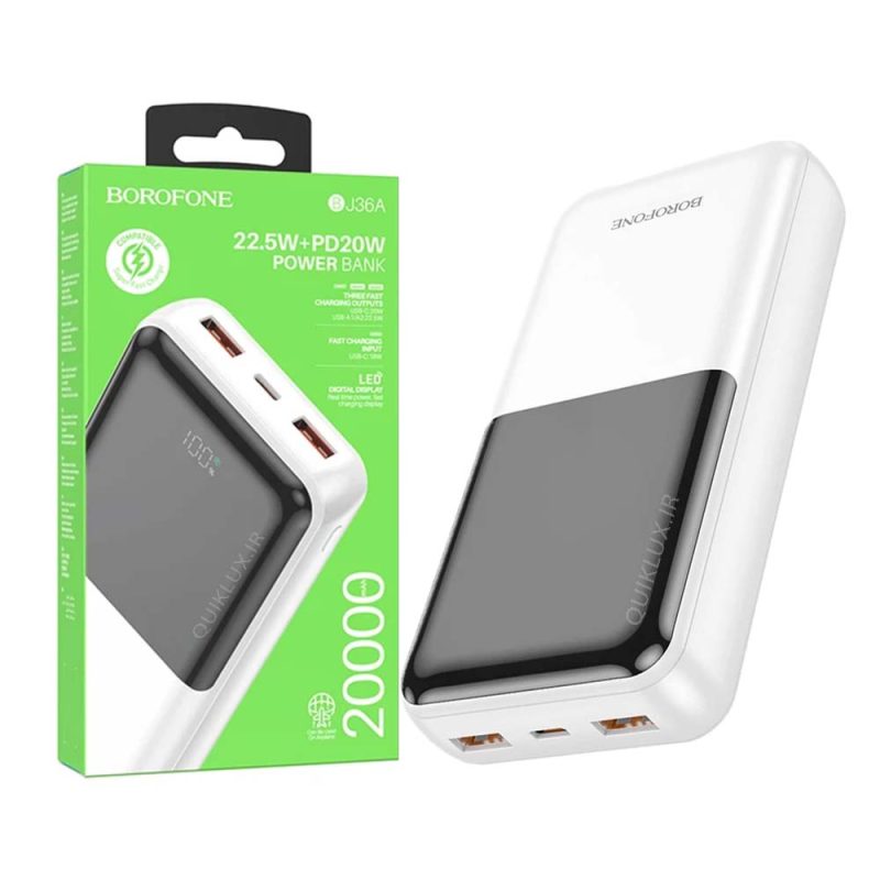 پاوربانک بروفون مدل BJ 36  PD 20W + 22.5W ظرفیت 20000 میلی آمپر