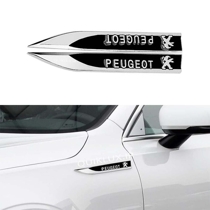 آرم فلزی بغل گلگیر پژو - PEUGEOT - مشکی