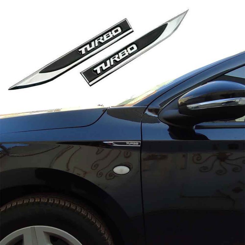 آرم فلزی بغل گلگیر چپ و راست نوشته torbo - مشکی