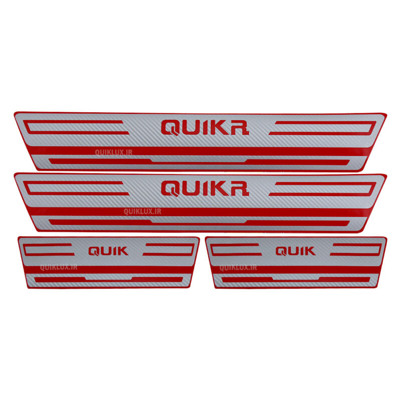 برچسب پارکابی طرح کربن نقره ای قرمز QUIK R