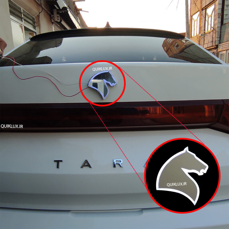 آرم نورانی اسب ایرانخودرو سایز 6cm - سفید