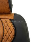 روکش صندلی تمام چرم کینگ مدل موناکو ست مشکی مارون