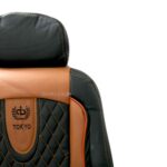 روکش صندلی تمام چرم کینگ مدل توکیو ست مشکی نوار مارون