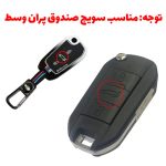 کاور سوییچ فلزی تارا (کلید خور) طرح M-Performance - صندوق پران وسط - سفید مشکی