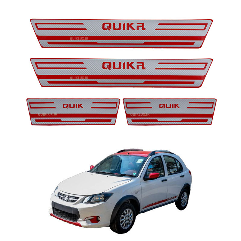برچسب پارکابی طرح کربن نقره ای قرمز QUIK R