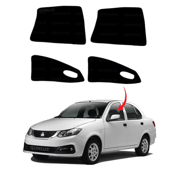 پرده آفتاب گیر شیشه بغل خوردو مناسب برای تیبا ساینا کوییک سهند و اطلس 4 تیکه