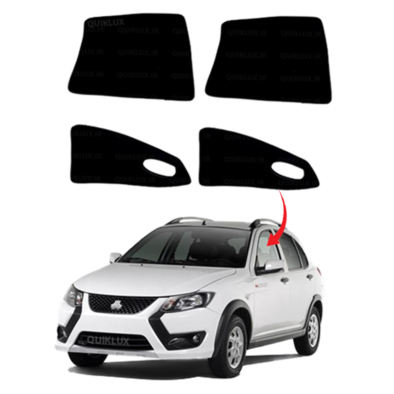 پرده آفتاب گیر شیشه بغل خوردو مناسب برای تیبا ساینا کوییک سهند و اطلس 4 تیکه