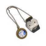 آویز آینه وسط گرد چوبی طرح استقلال