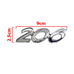 آرم نوشته پژو 206 نقره ای کروم