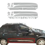 برچسب بدنه کوییک مدل کراس نقره ای