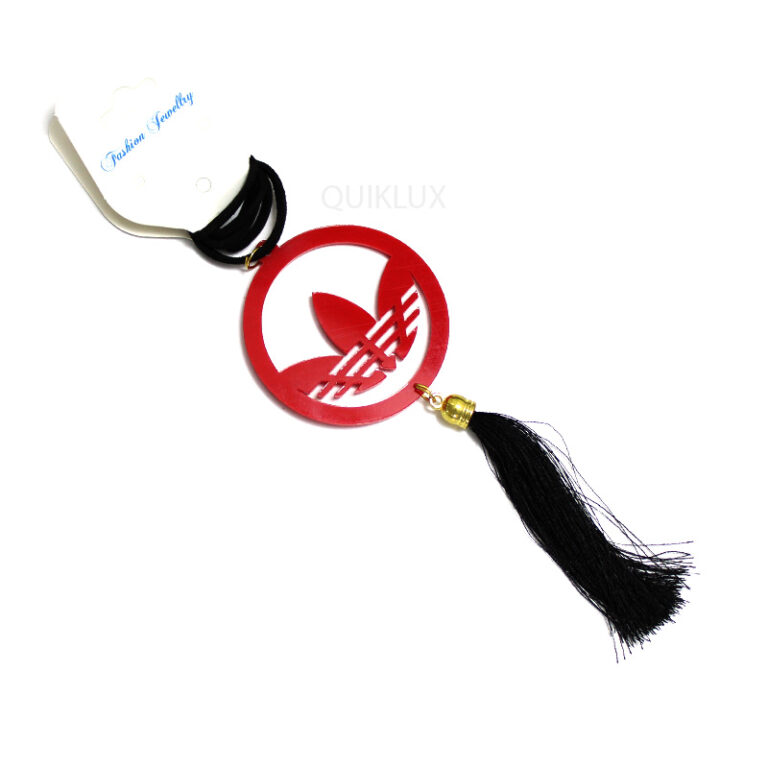 آویز آینه وسط پلکسی طرح آدیداس - قرمز