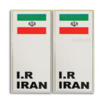 برچسب پرچم پلاک - ایران طرح IRAN - سفید (بسته 2 عددی)