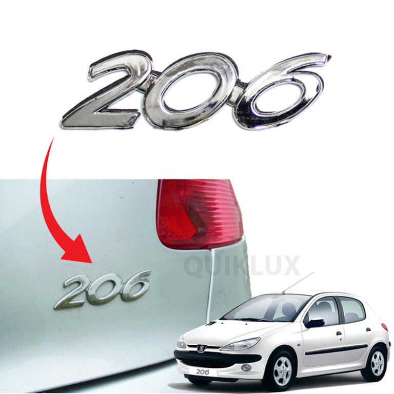 آرم نوشته پژو 206 نقره ای کروم
