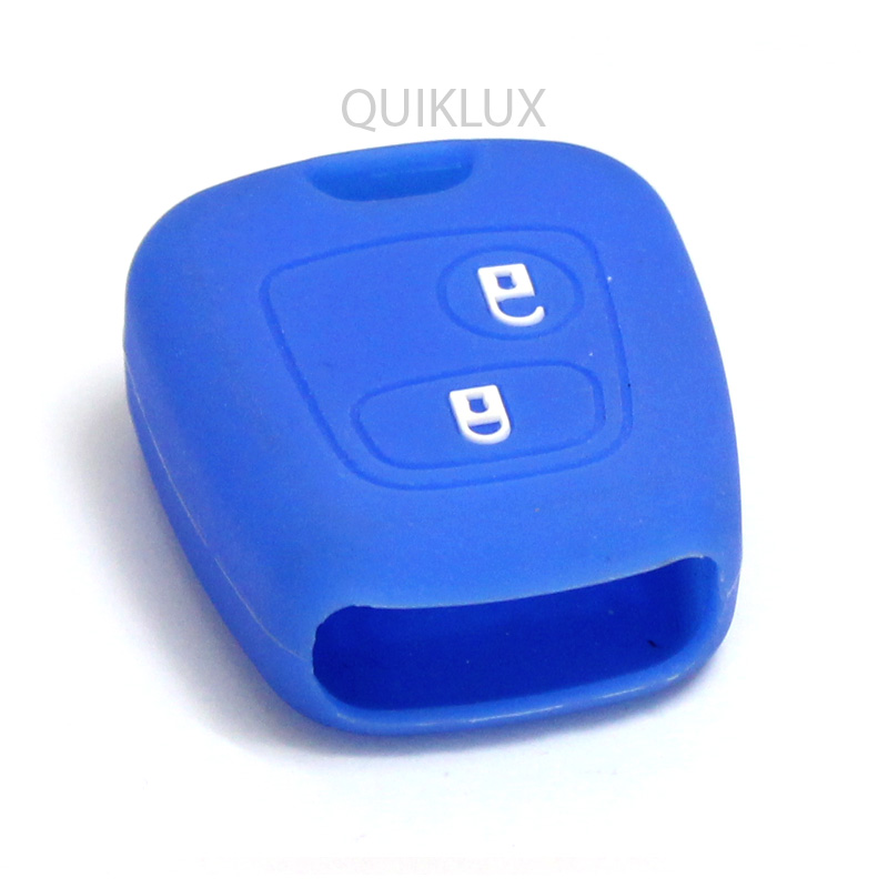 کاور سوییچ سیلیکونی ساده (2 دکمه) آرم پژو - آبی