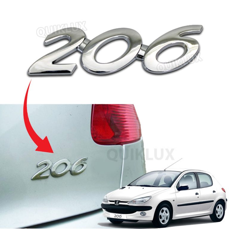 آرم فلزی نوشته پژو 206 - کروم