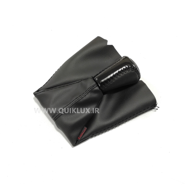 ست چرمی سردنده با گردگیر - مشکی نخ سفید