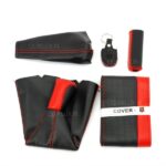 ست 6 تيکه سردنده با دور فرمان چرمي - مشکی قرمز