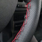 دور فرمون دوختنی چرم سوزنی مدل مشکی دوخت قرمز