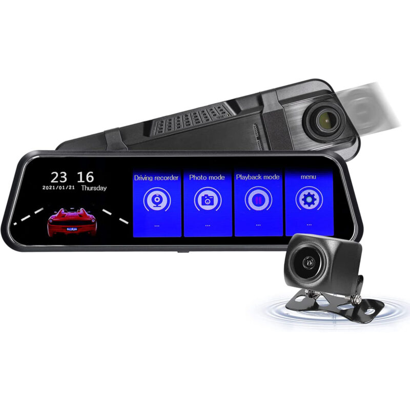 اینه مانیتور دار و دوربین دنده عقب خودرو Night Vision Dash Cam مدل full-HD 9.66" TFT