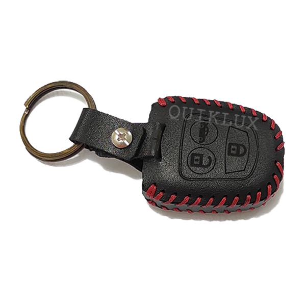 کاور سوییچ سایپا مدل چرمی طرح مشکی دوخت قرمز