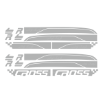 برچسب بدنه کوییک مدل کراس نقره ای