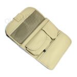 کیف چرمی نظم دهنده پشت صندلی خودرو - رنگ کرم