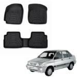 کفپوش سه بعدی ماهوت طرح چرم رنگ مشکی مناسب برای پراید