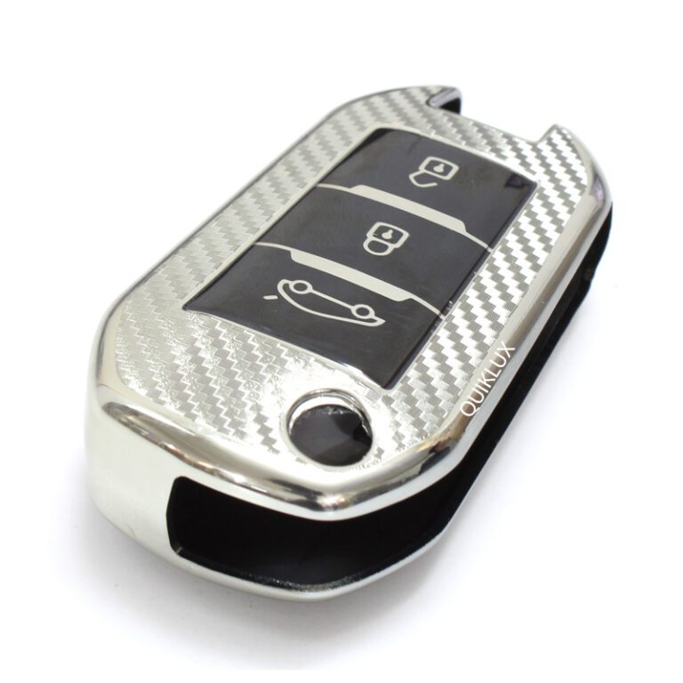 کاور سوییچ TPU طرح کربن تارا کلید خور لاکچری Mp - رنگ نقره ای