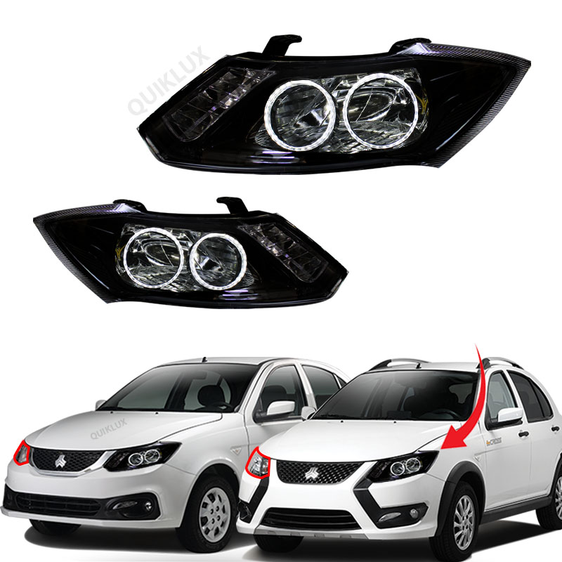 چراغ جلو اسپرت ساینا کوییک طرح حلقه نورانی رنگ سفید