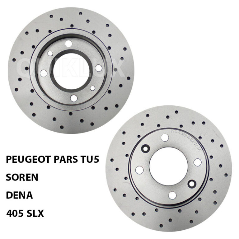 دیسک ترمز PFC اسپرت سوراخ دار مدل توربو چرخ عقب پژو پارس TU5، سورن، دنا، 405 SLX