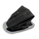 قاب استیل دور دنده همراه با گرد گیر چرمی رنگ مشکی مناسب ساینا و کوییک