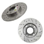 دیسک ترمز PFC سوراخ دار شیار دار چرخ جلو پژو 206 تیپ 2 و 3 - مدل توربو