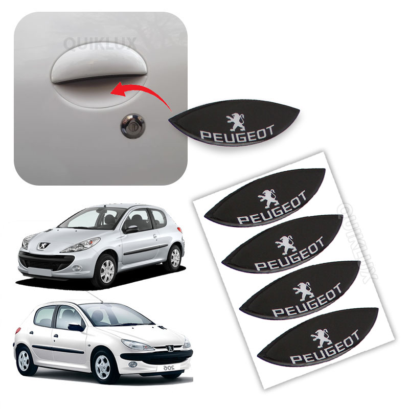 محافظ زیر دستگیره درب 206+207 طرح مشکی با لوگو پژو + شیر