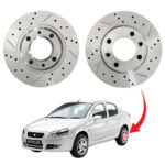 دیسک ترمز PFC سوراخ دار شیار دار چرخ عقب رانا - مدل TURBO