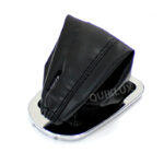 قاب استیل دور دنده همراه با گرد گیر چرمی رنگ مشکی مناسب ساینا و کوییک