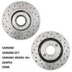 دیسک ترمز PFC سوراخ دار چرخ جلو سمند ملی، سمند EF7، سمند مدل 90 به بالا، دنا، زانتیا همه مدل ها