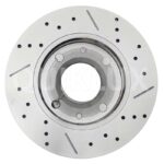 دیسک ترمز PFC سوراخ دار شیار دار چرخ جلو پژو 206 تیپ 2 و 3 - مدل توربو