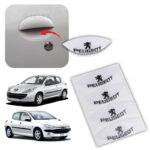 محافظ زیر دستگیره درب 206+207 طرح سفید با لوگو پژو + شیر