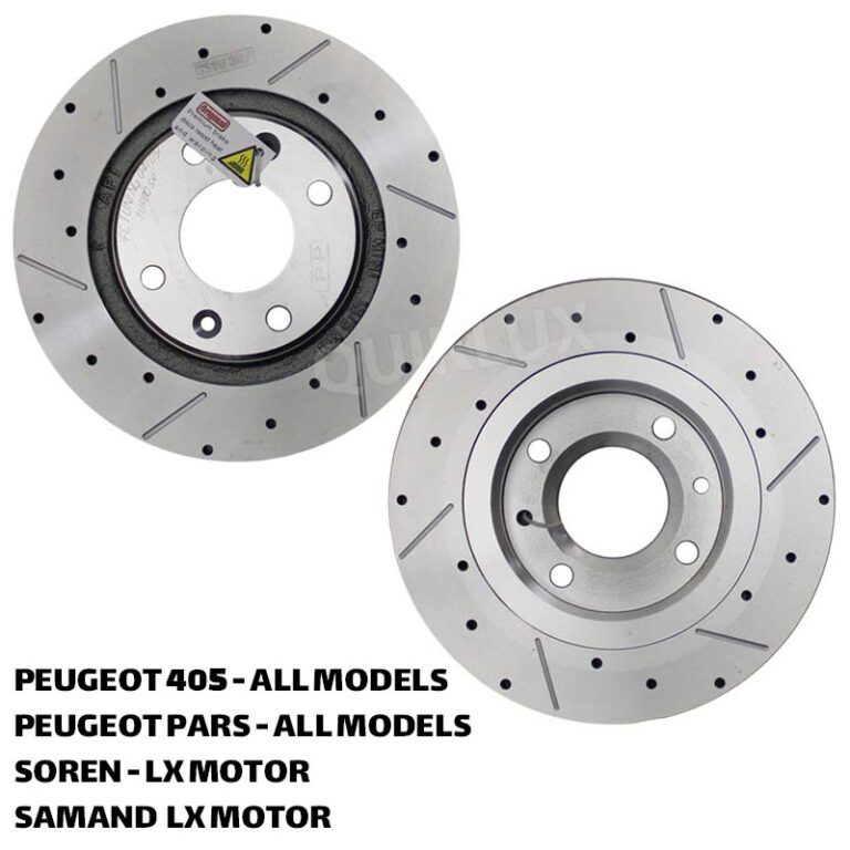 دیسک ترمز PFC سوراخ دار شیار دار پژو 405، پژو پارس، سورن ال ایکس، سمند ال ایکس - مدل توربو اس