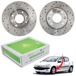 دیسک ترمز SMT سوراخ دار چرخ جلو پژو 206 تیپ 2