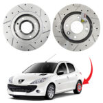 دیسک ترمز PFC سوراخ دار شیار دار چرخ عقب پژو 207 - مدل توربو اس