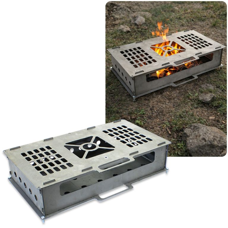 منقل کباب پز سفری مدل تاشو فلزی ورق ضخیم