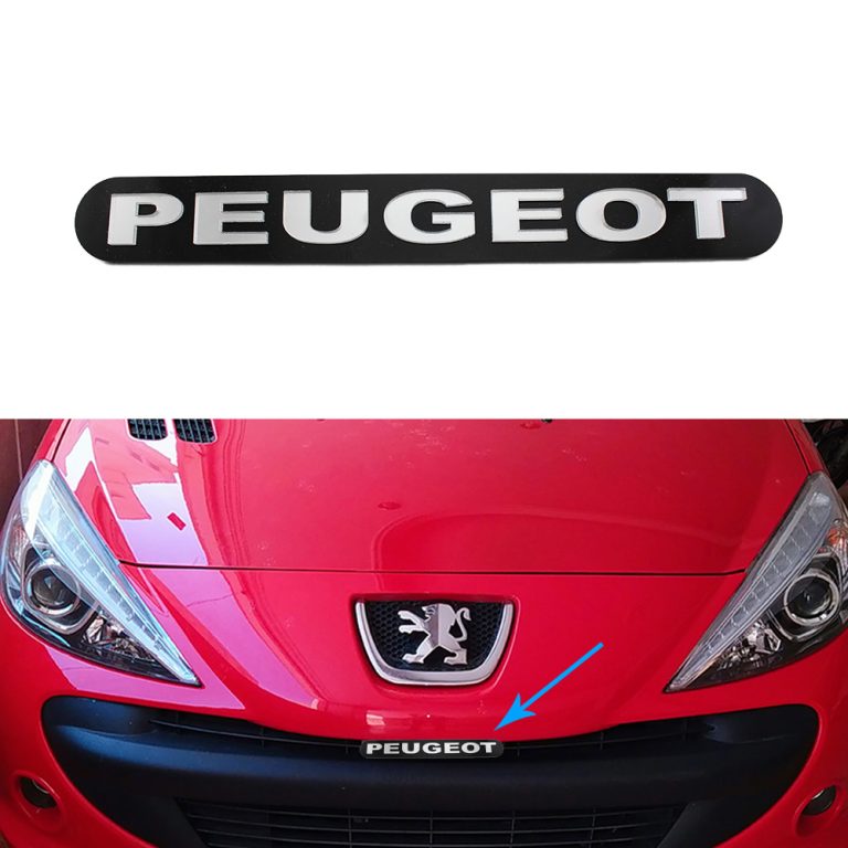 آرم ورد پلیت سپر جلو پژو 206- 207 برجسته - نوشته peugeot