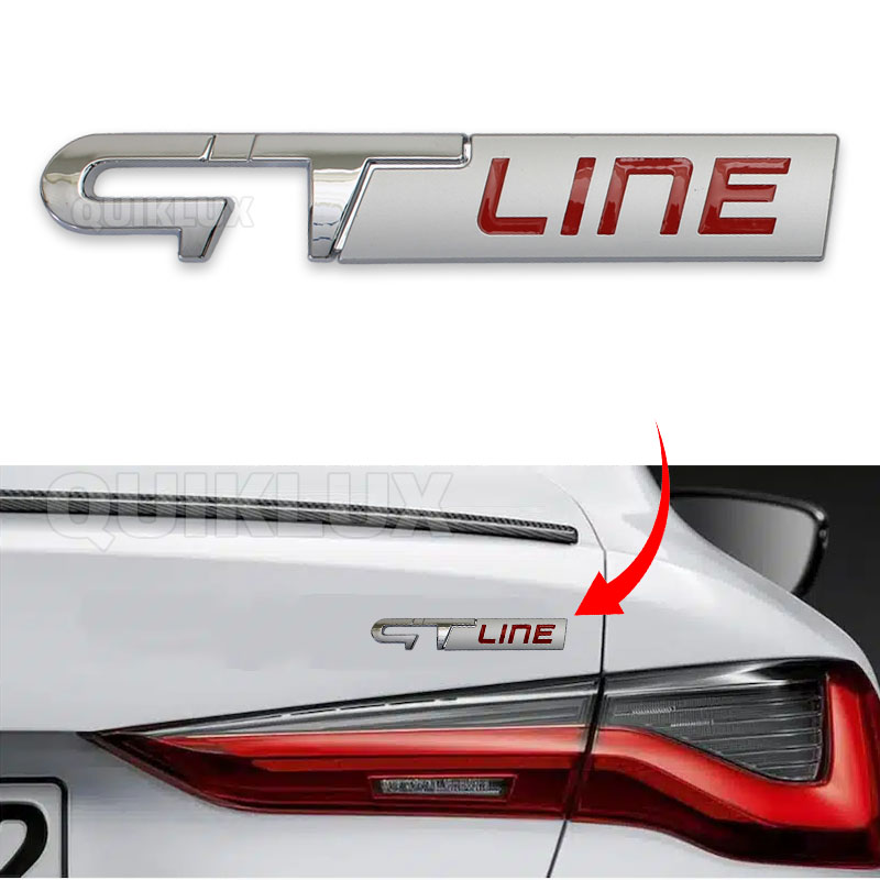 آرم فلزی GT Line نقره ای سایز 12 cm